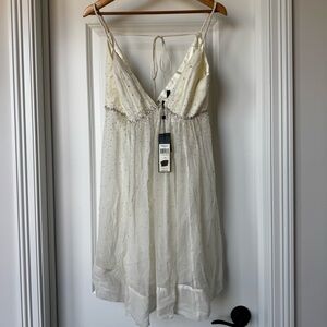 BCBGMAXAZRIA Silk Beaded Mini Dress NWT | Bridal Bachelorette Cocktail Size 10